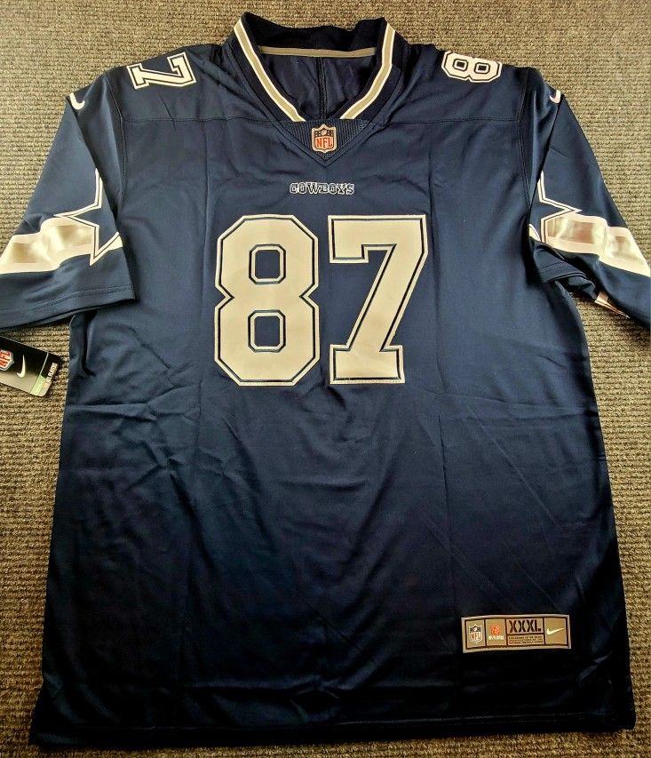 Dallas Cowboys Jake Ferguson Mens Blue Silver Home Stitched Jersey New Various Sizes
