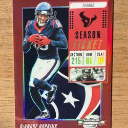 2018 Optic Contenders DeANDRE HOPKINS Season Ticket #58 Red Prizm /199 Texans