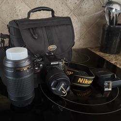 Nikon D5300 DSLR Bundle-Excellent Condition-2 VR (18-55 & 70-300)lenses