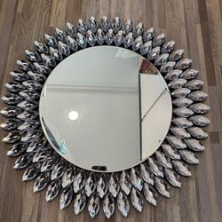 Jeweled Mirror for Wall, Round Luxury Mirror