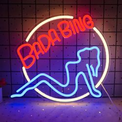 Bada Bing Neon Sign - LED Man Cave Pub Store Bar Novelty Neon Wall Decor 