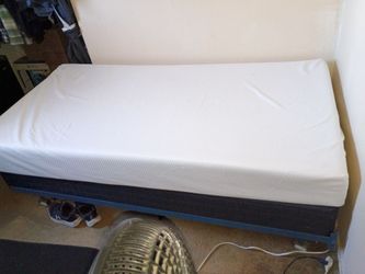 Twin bed frame and mattress