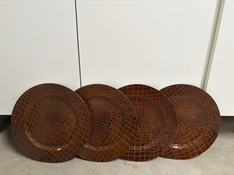 Brown Faux Croc Reptile Charger Plates