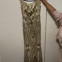 Gold Formal Dress-Size Medium 