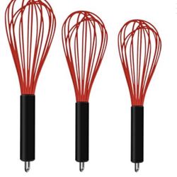 3 Pack Very Sturdy Kitchen Silicone Whisk 