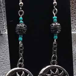 Earrings - Sun & Moon Coins Dangles