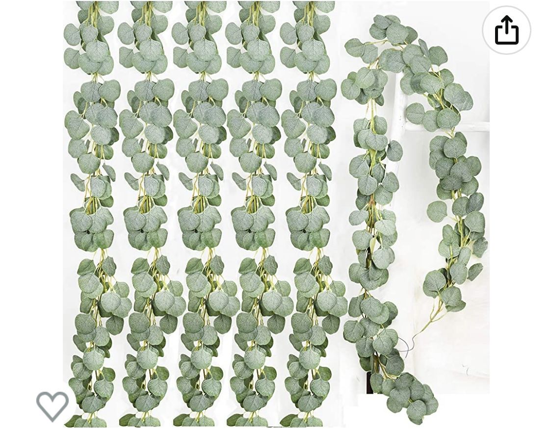 Artificial Eucalyptus Garland (Two Packs - 6 Garland Pieces In Each Pack)