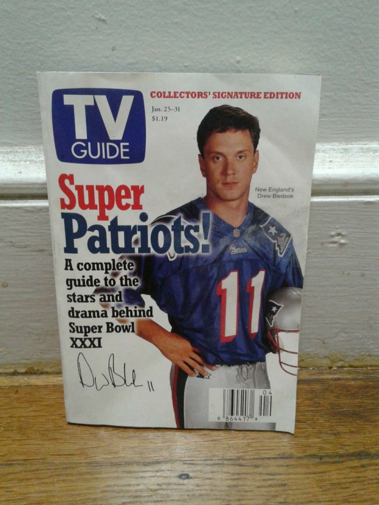 TV Guide January 25-31, 1997 (New England's Drew Bledsoe: Super Patriots! A Complete Guide to the Stars and Drama Behind Super Bowl XXXI. Message me a