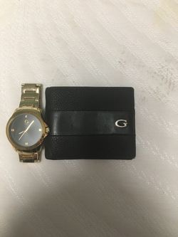 Guess watch and leather guess wallet