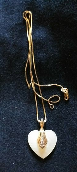 18 in 14 it gold pearl heart gold diamonds