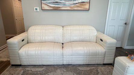 Power reclining sofa and two recliners