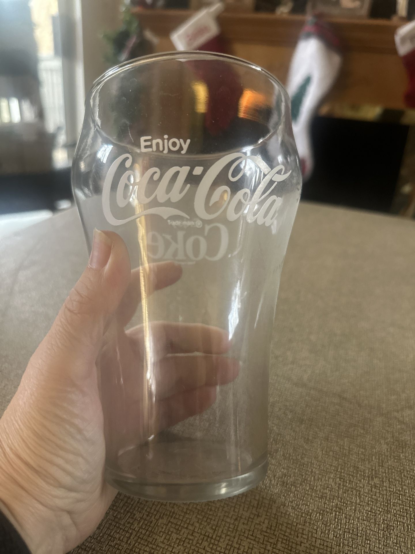Vintage Enjoy Coke LARGE Glass 32oz