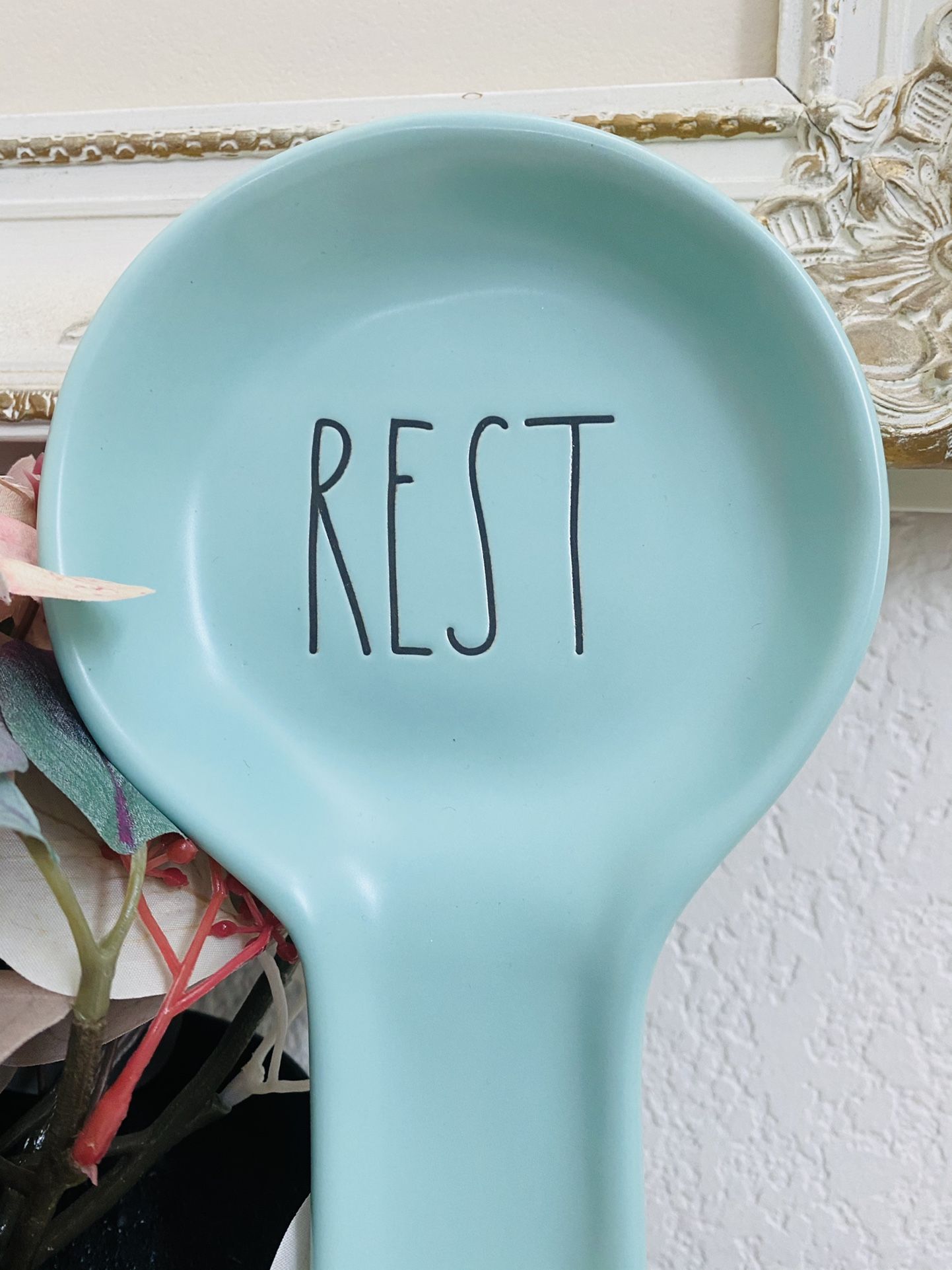 Rae Dunn Teal Spoon Rest