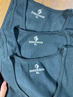 Ekkovision Mens XL Black Ribbed Gym Tank Top Lot Of 3 Bodybuilding Ribbed Tanks