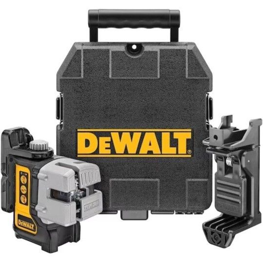 DeWALT DW089 3 Beam Self Leveling Line Laser - Includes Batteries, Mount & Case