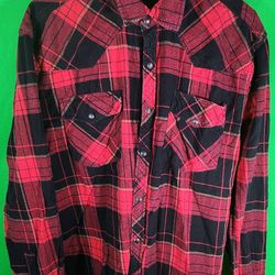VENZULIA Men's Western Snap Shirt Long Sleeve Regular Fit Plaid Shirts Size XL