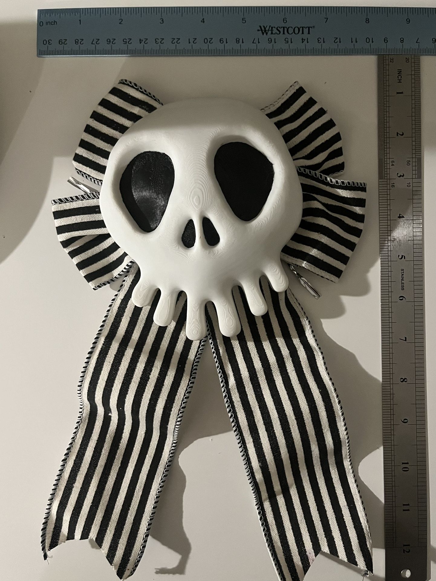 Haunted Mansion Inspired Skull/Bow Decoration