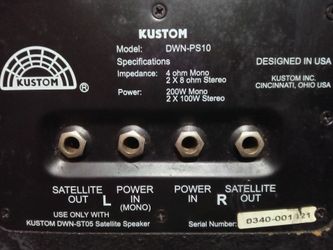 Kustom Dawn Portable Pa Passive Speaker System