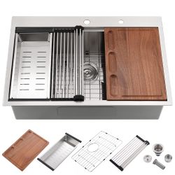 Drop in kitchen sink workstation