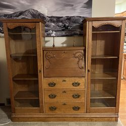 China cabinet/secretary Desk With Double Hutch $100 (or Best Offer) Pick Up only