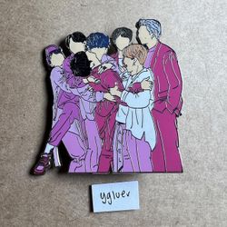 BTS Ot7 Boy with Luv MV Group Hug BWL Hard Enamel Pin 65mm