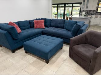 Cindy Crawford Blue Sectional