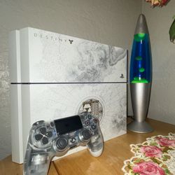 PS4 DESTINY EDITION FIRMWARE 11.00 - WHITE W/ TRANSPARENT CONTROLLER + CABLES - EXCELLENT CONDITION!