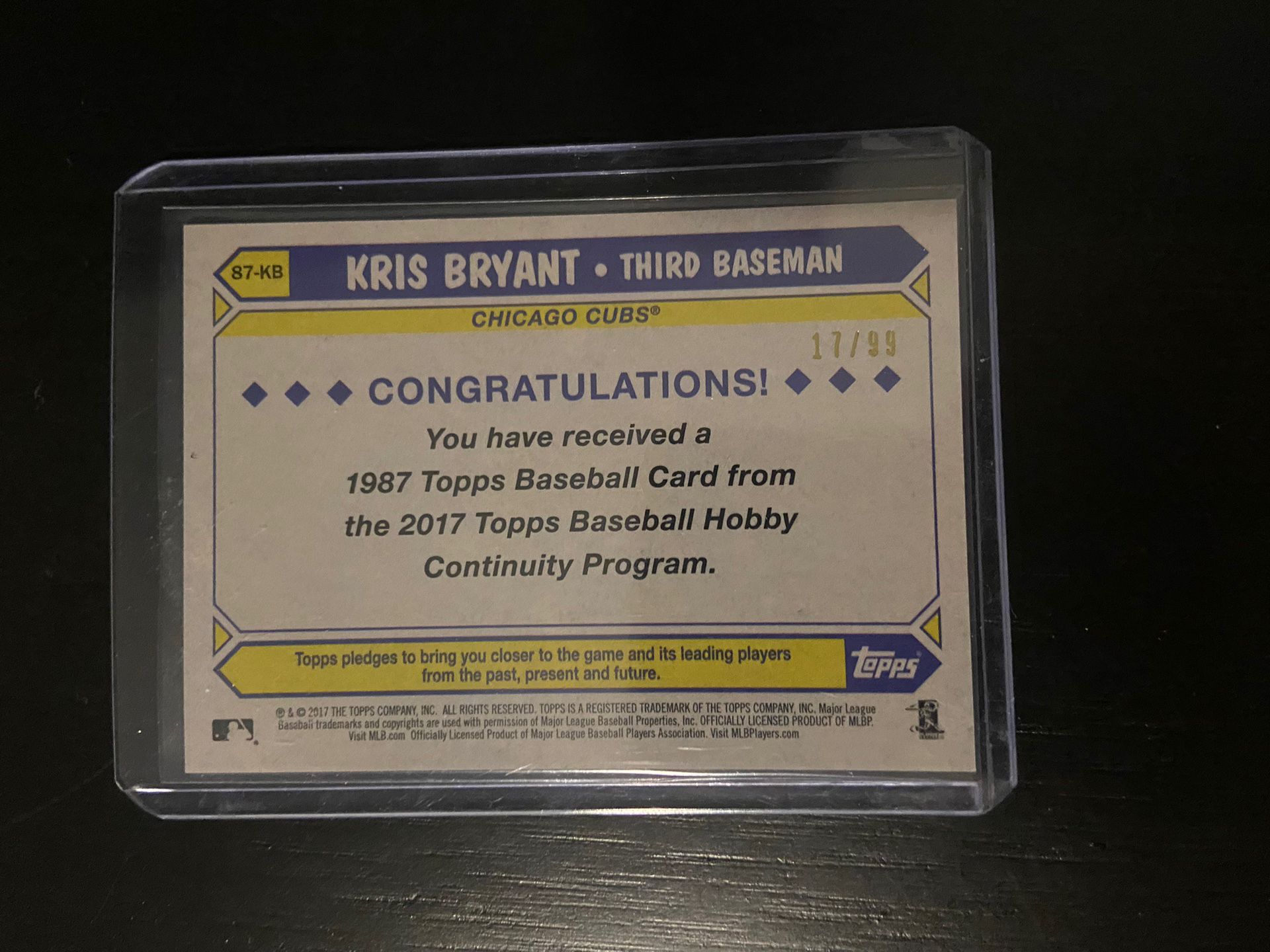 2017 Topps Continuity Program 87 Retro Blue /99