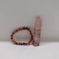 Fire Quartz Bracelet And Small Tower
