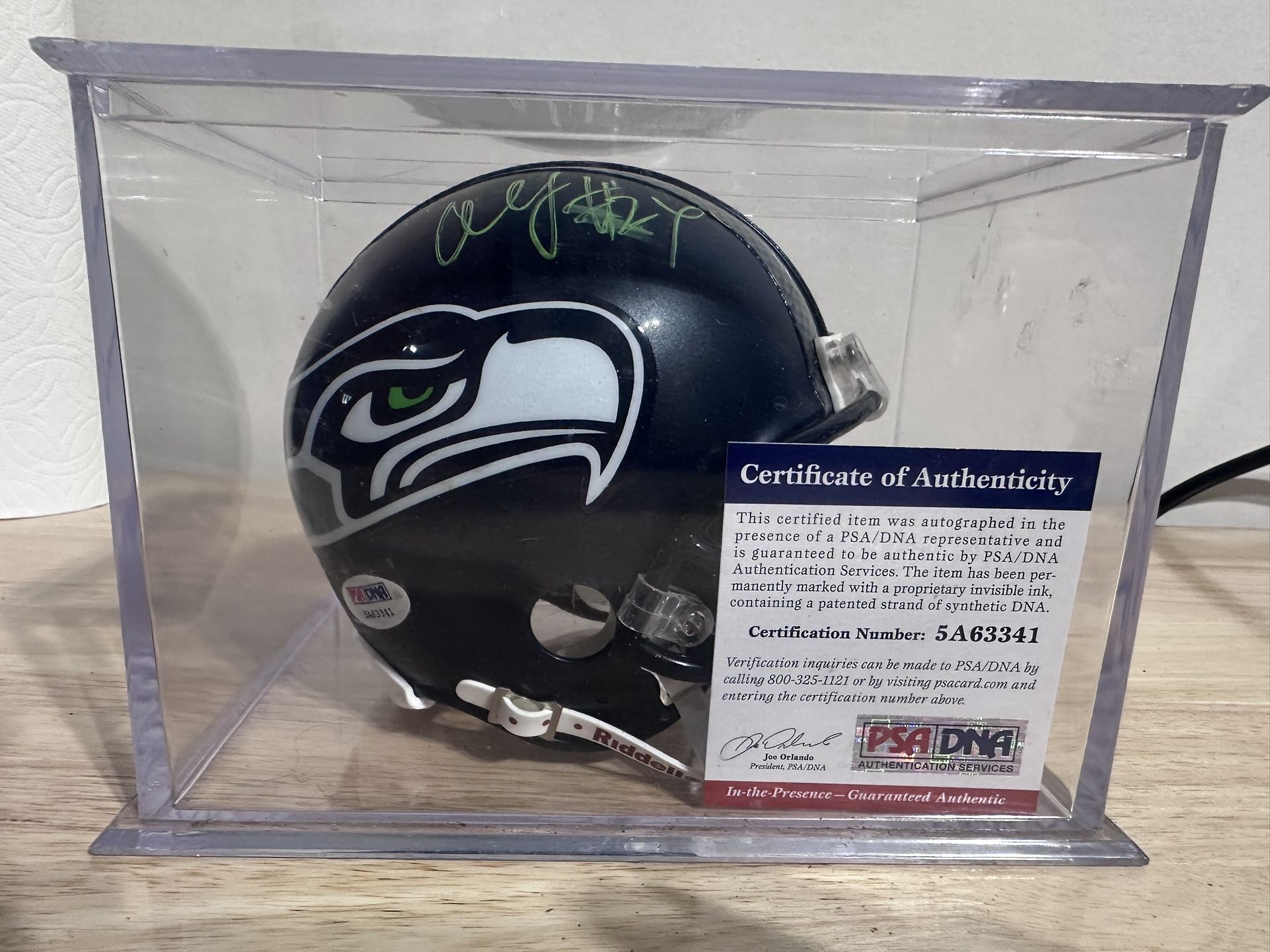 Lot Of 29 Autographed Mini Helmets With Cases. Marshawn Lynch, Richard Sherman, Russell Wilson, +