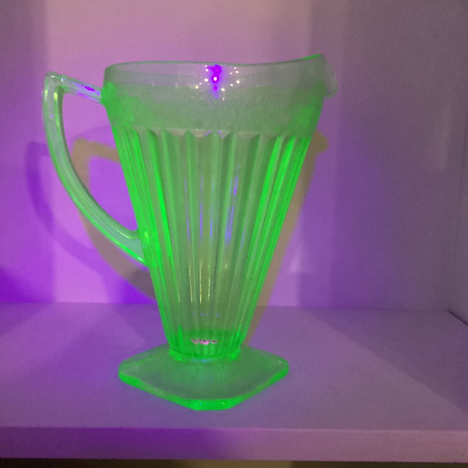 Jeannette Glass Company Adam Green Depression Glass Pitcher