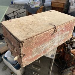 Wooden Box Storage Antique Military Or Something 