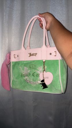 Juicy Couture Daydreamer Her Majesty Heritage Tote In Green And Pink