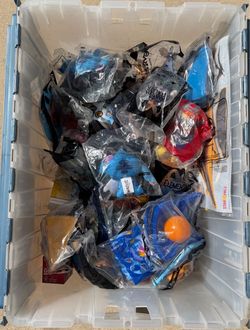 80 Brand New Happy Meal Toys with Bin Marvel Disney Star Wars