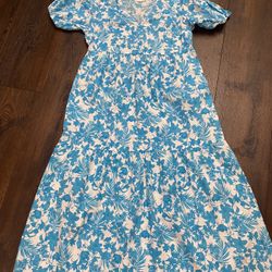 Womans Teal And White Dress Size Medium By Peyton & Parker #13