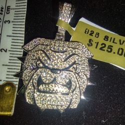 Iced Out Bulldog Head 925
