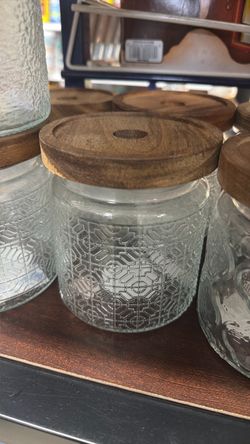 Glass Storage Jar with Wooden Lid