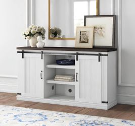 New barn door tv stand in box