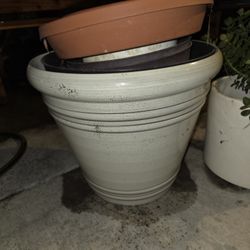 Large Planter Pot Lot – Ceramic & Metal – Various Sizes