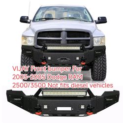 VIJAY Front bumper For 2003-2005 Dodge RAM 2500/3500 (Not fits diesel vehicles)