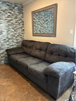 Grey microfiber couch