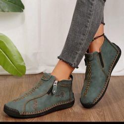  Leather Ankle Boots For Women - Oxfords With Non-Slip Rubber Sole, Perfect For Work And Casual Wear.