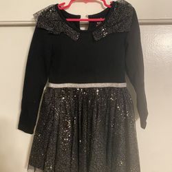 Black Long Sleeved Sequins Dress Size XS