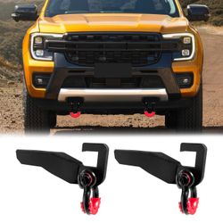 Front Tow Hook Mount Bracket and D-Rings Compatible with 2019-2024 Ranger D-Ring Shackle Bracket Tow Hook Bracket Replacement
