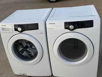 Nice white color front load Samsung washer and dryer high efficiency  and front load Samsung dryer electric ⚡️