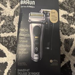 Selling a Braun Series 9 Pro+ Shaver Kit, Model 9517s. Comes in the original box with the charging stand. Box has some wear/damage from storage, but t