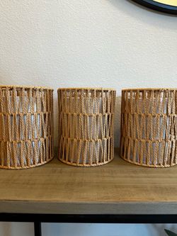 Jute rope and linen pendant light shades