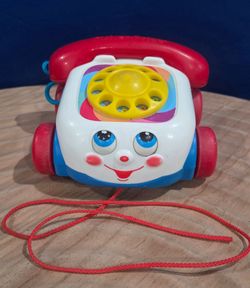 Vintage 2000 Fisher-Price pull-along Chatter Telephone Retro Toy 6"×6"