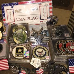 Patriotic Memorabilia, Chrome Decals And More!