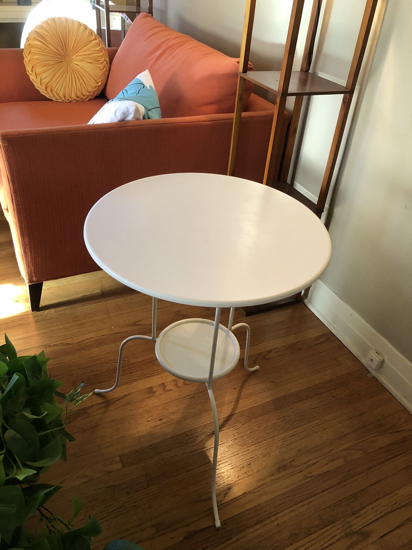 White round IKEA Lindved table